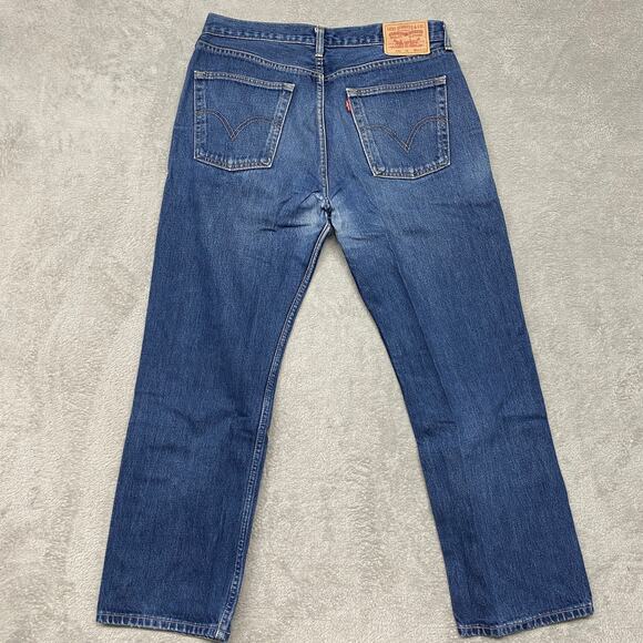 Levis 582 Jeans Mens 36 Button Fly Medium Wash Distressed 29 Inseam Vintage - Picture 10 of 13